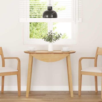 vidaXL Eettafel massief hout naturel rubber, Verzenden, Nieuw