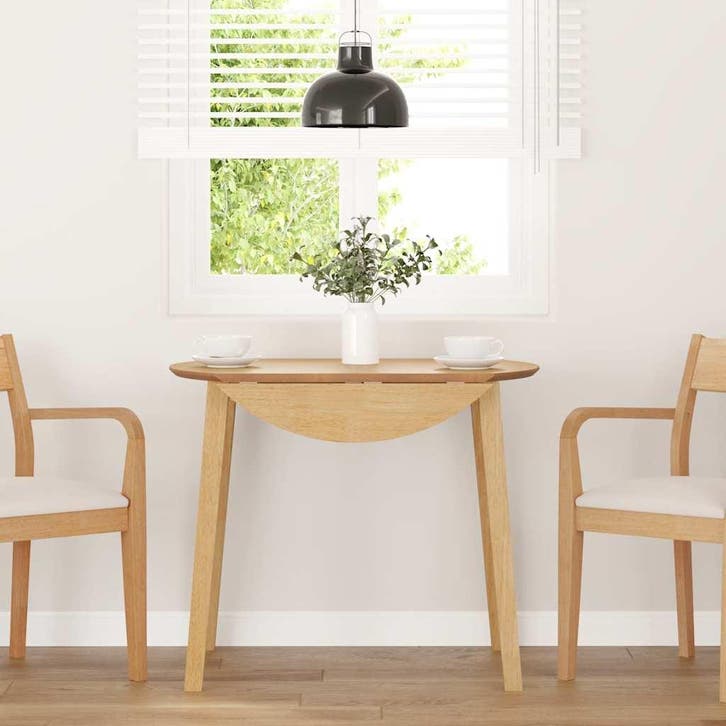 vidaXL Eettafel massief hout naturel rubber, Huis en Inrichting, Tafels | Eettafels, Nieuw, Verzenden