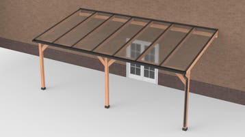 Douglas Terrasoverkapping Geschaafd Zwart Polycarbonaat, Tuin en Terras, Nieuw