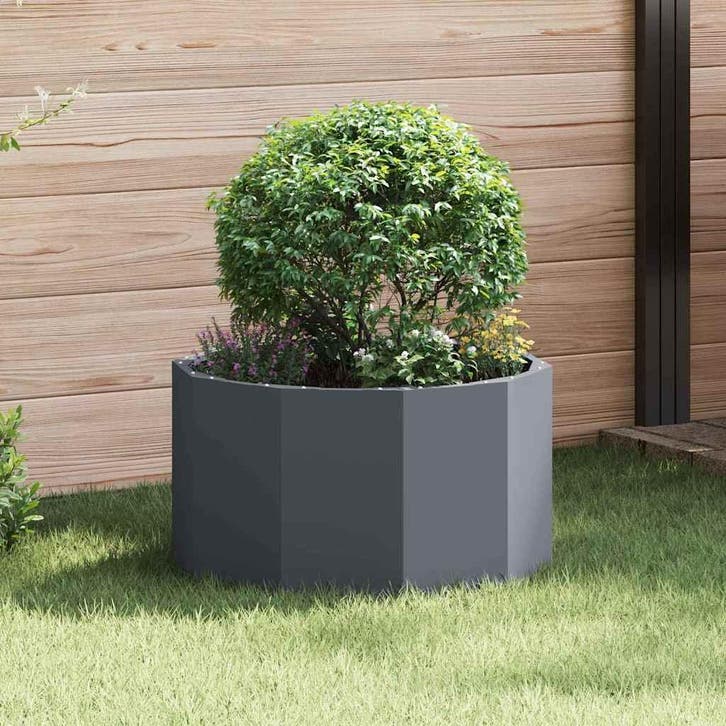 vidaXL Plantenbak Antraciet 60 x 60 x 35 cm Staal, Tuin en Terras, Bloembakken en Plantenbakken, 60 tot 100 cm, Nieuw, Metaal