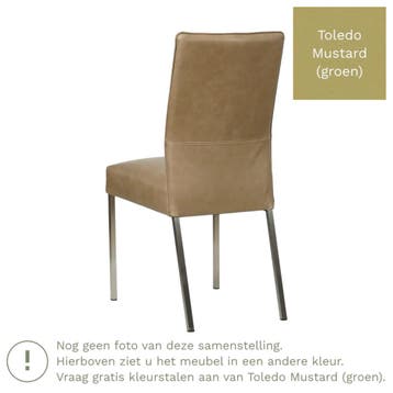 Leren eetkamerstoel Real - Toledo Mustard (mosterd) - Poten, Huis en Inrichting, Overige kleuren, Nieuw, Ophalen of Verzenden