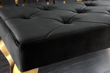Design bank MODERN BAROK 175cm zwart fluweel goud roestvrij, Huis en Inrichting, Banken | Bankstellen, Ophalen of Verzenden, Nieuw