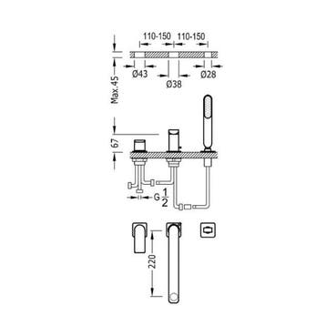 Badrand Mengkraan Tres Loft met Handdouche 22x6.7 cm Rond, Ophalen of Verzenden, Nieuw