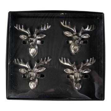 Servet Ring hert zilver 6x7x6cm (set of 4), Verzenden, Nieuw