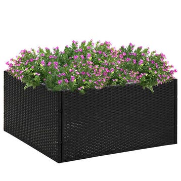 vidaXL Plantenbak 80x80x40 cm poly rattan zwart, Verzenden, Nieuw, 60 tot 100 cm, 30 tot 60 cm