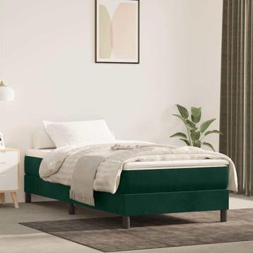 vidaXL Boxspring bed 90x190 cm fluweel donkergroen, Huis en Inrichting, Slaapkamer | Bedden, 90 cm, Eenpersoons, Verzenden, Nieuw