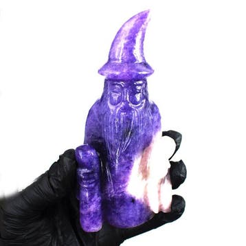 Beeld, No Reserve - Big Genuine Lepidolite Carved Wizard