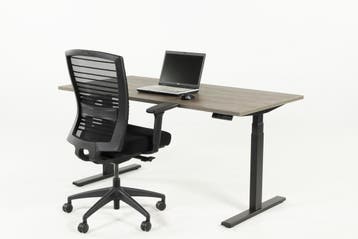 Zit sta bureau YOUP02 zwart-donkergrijs eiken 120x80, Ophalen of Verzenden, Nieuw in verpakking