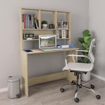 vidaXL Bureau met schappen 110x45x157cm bewerkt hout sonoma, Verzenden, Nieuw