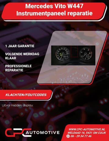 Mercedes Vito W447 Instrumentpaneel reparatie, Ophalen of Verzenden, Gereviseerd, Mercedes-Benz