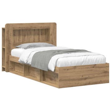 vidaXL Bedframe met opslag Artisanaal eiken 80 x 200 cm, Eenpersoons, Bruin, Verzenden, Nieuw