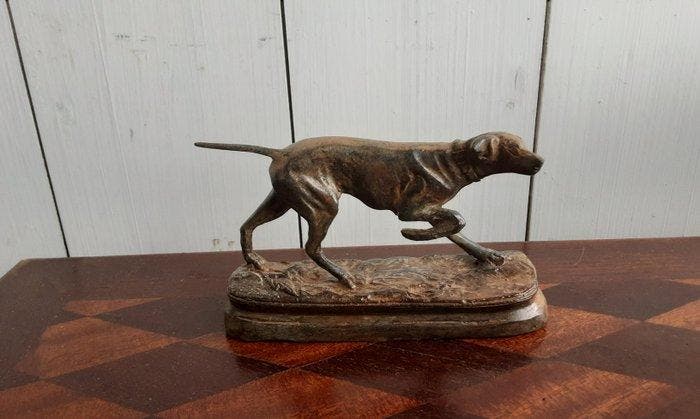 P. Chenet - Figuur - Jachthond - Brons, Antiek en Kunst, Curiosa en Brocante