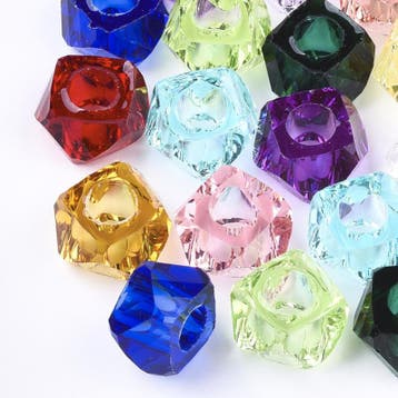 10 x Mix resin kralen 13 x 13 x 8 mm – gat 5,5 mm – mult, Ophalen of Verzenden, Nieuw, Kraal