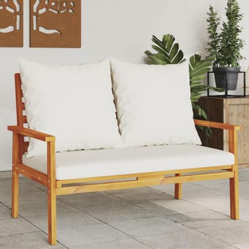 vidaXL Tuinbank met kussen 120 cm massief acaciahout, Tuin en Terras, Verzenden, Nieuw, Hardhout