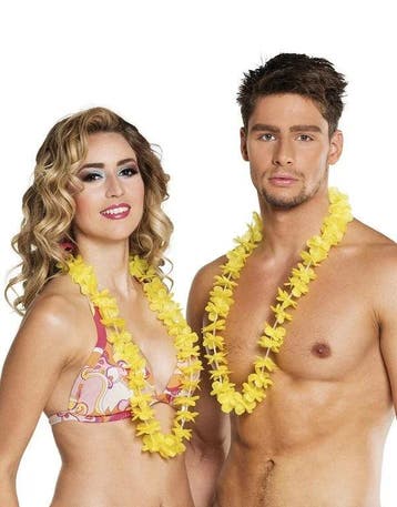 Hawaii Slinger Geel, Kleding | Dames, Carnavalskleding en Feestkleding, Verzenden, Nieuw