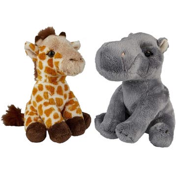 Ravensden safari dieren knuffels - nijlpaard en giraffe, Verzenden, Nieuw