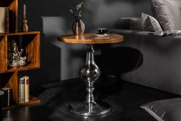 Design bijzettafel EXTRAVAGANCIA 50cm massief mangohout, Ophalen of Verzenden, Nieuw