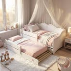 Kinderbed Uitschuifbaar | 160cm | Hart Print | Beperkte V..., Nieuw, 70 tot 85 cm, Ophalen of Verzenden, Matras