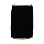 Jantje Korten • zwart kokerrok met licht bies • XS, Zwart, Nieuw, Maat 34 (XS) of kleiner, Verzenden