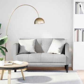vidaXL Loveseat bank wolkengrijs 111 cm stof, Huis en Inrichting, Banken | Bankstellen, Verzenden, Nieuw, Stof