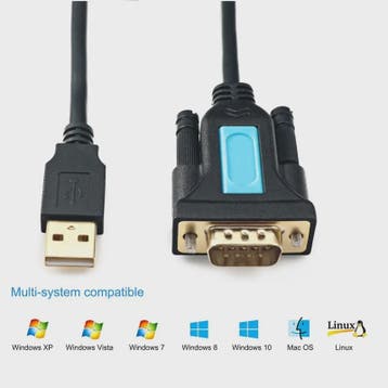 USB naar RS232 Serieel Kabel DB9 Female - 2 Meter, Verzenden, Nieuw