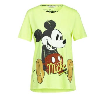 Frogbox • neon geel shirt met Mickey • 36, Kleding | Dames, Princess goes Hollywood, Verzenden, Geel, Nieuw