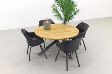 Hartman Sophie Element Xerix/Taste Prado 130 cm. - Ronde, Verzenden, Nieuw, Hout, Tuinset