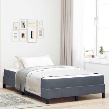 vidaXL Boxspringbed met matras Donkergrijs 120 x 200 cm Stof, Huis en Inrichting, Slaapkamer | Bedden, Verzenden, Nieuw, Grijs
