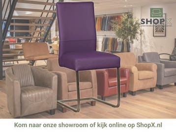 Leren eetkamerstoel Remix - Toledo Aubergine (paars) -, Huis en Inrichting, Stoelen, Overige kleuren, Nieuw, Ophalen of Verzenden