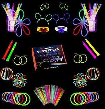 2dekans | Sparklyn XXL Glow in the Dark Stick Set - 380st, Ophalen of Verzenden, Zo goed als nieuw