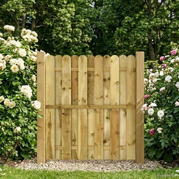 vidaXL Tuinpoort 100 x 125 cm Massief grenenhout Groen, Tuin en Terras, Tuinpoorten, Verzenden, Nieuw