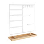 Sieradenhouder Wit met Houten Bodem – Organizer voor, Verzenden, Nieuw