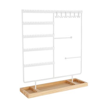 Sieradenhouder Wit met Houten Bodem – Organizer voor, Sieraden, Tassen en Uiterlijk, Verzenden, Nieuw