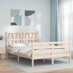 vidaXL Bedframe met hoofdbord massief hout 120x200 cm, Huis en Inrichting, Slaapkamer | Bedden, Bruin, Verzenden, Nieuw, Twijfelaar