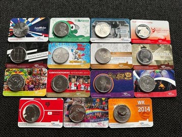 Nederland. Diverse uitgiftes in coincard (15x) (Zonder, Postzegels en Munten, Munten | Nederland