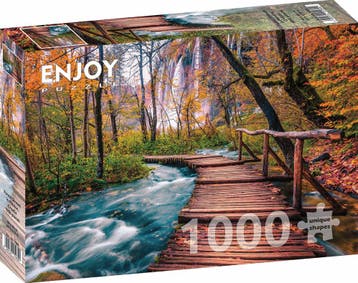 Forest Stream in Plitvice - Croatia Puzzel (1000 stukjes) |, Hobby en Vrije tijd, Verzenden, Nieuw