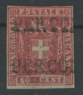 Italiaanse oude staten - Toscane 1860 - Wapen van Savoye en, Gestempeld