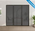 Enkele stalen taatsdeur met glaspaneel Zwart 2 Vlaks rond Ro, Nieuw, Metaal, Overige typen