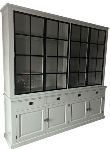 Buffetkast Soest lichtgrijs met stalen deuren 250 x 240cm, Ophalen of Verzenden, Nieuw