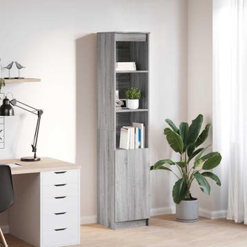 vidaXL buffetkast 37,5x35x180 cm spaanplaat grijs sonoma, Verzenden, Nieuw, Overige houtsoorten