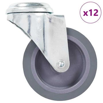 vidaXL 12 st Zwenkwielen met boutgaten 75 mm, Verzenden