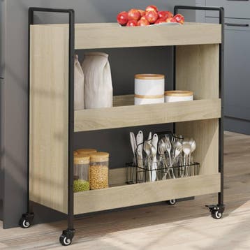 vidaXL Keukentrolley 70x30x82 cm bewerkt hout sonoma, Verzenden, Nieuw
