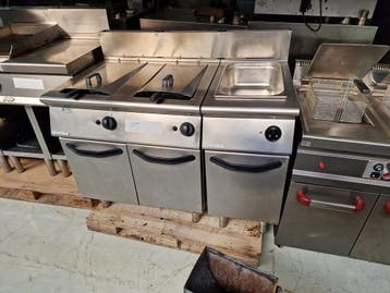 Mareno 2 pans gasfriteuse en Au bain marie 2x 15L, Ophalen of Verzenden, Gebruikt