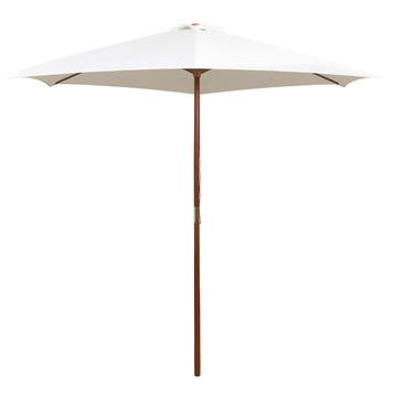 vidaXL Parasol 270x270 cm houten paal crèmewit, Verzenden, Nieuw, 2 tot 3 meter