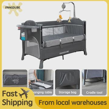 PANGDUBE 4-in-1 Multifunctioneel Babybedje: Wieg, Verschoont, Verzenden, Nieuw