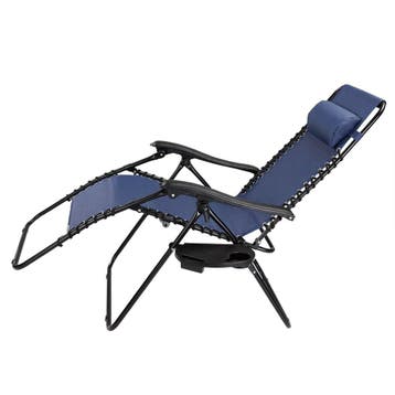 Blauwe Ligstoel Relax | Textileen Gaas | A-kwaliteit | Be..., Tuin en Terras, Ophalen of Verzenden, Nieuw, Textileen, Verstelbaar