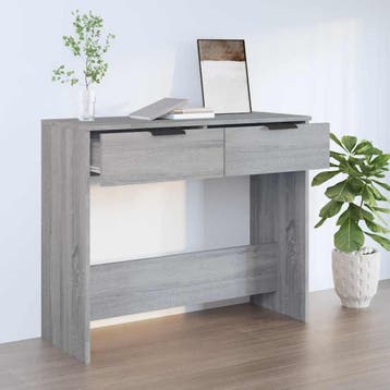 vidaXL Wandtafel 90x36x75 cm bewerkt hout grijs sonoma, Verzenden, Nieuw, 60 cm of meer