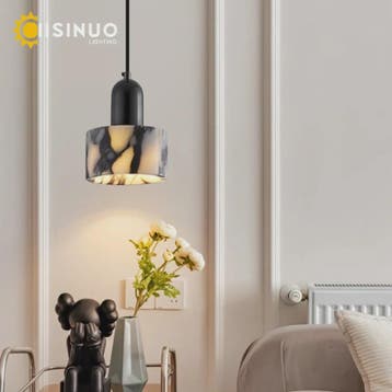Luxe Marmeren Hanglamp - Verstelbare Snoer - Sfeervolle Verl, Huis en Inrichting, Lampen | Hanglampen, Verzenden, Nieuw