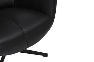 Fauteuil VOGUE 360° draaibaar, kunstleer, zwart, met zwart, Huis en Inrichting, Fauteuils, Ophalen of Verzenden, Nieuw