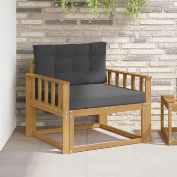 vidaXL Buiten Midden Sofa Polyester Wit, Tuin en Terras, Verzenden, Nieuw